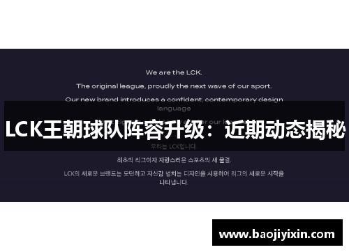 LCK王朝球队阵容升级：近期动态揭秘